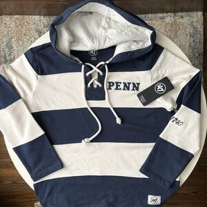 47’ Brand UPenn Quakers Clubhouse Flex Fair Catch Lacer Sweatshirt Medium New